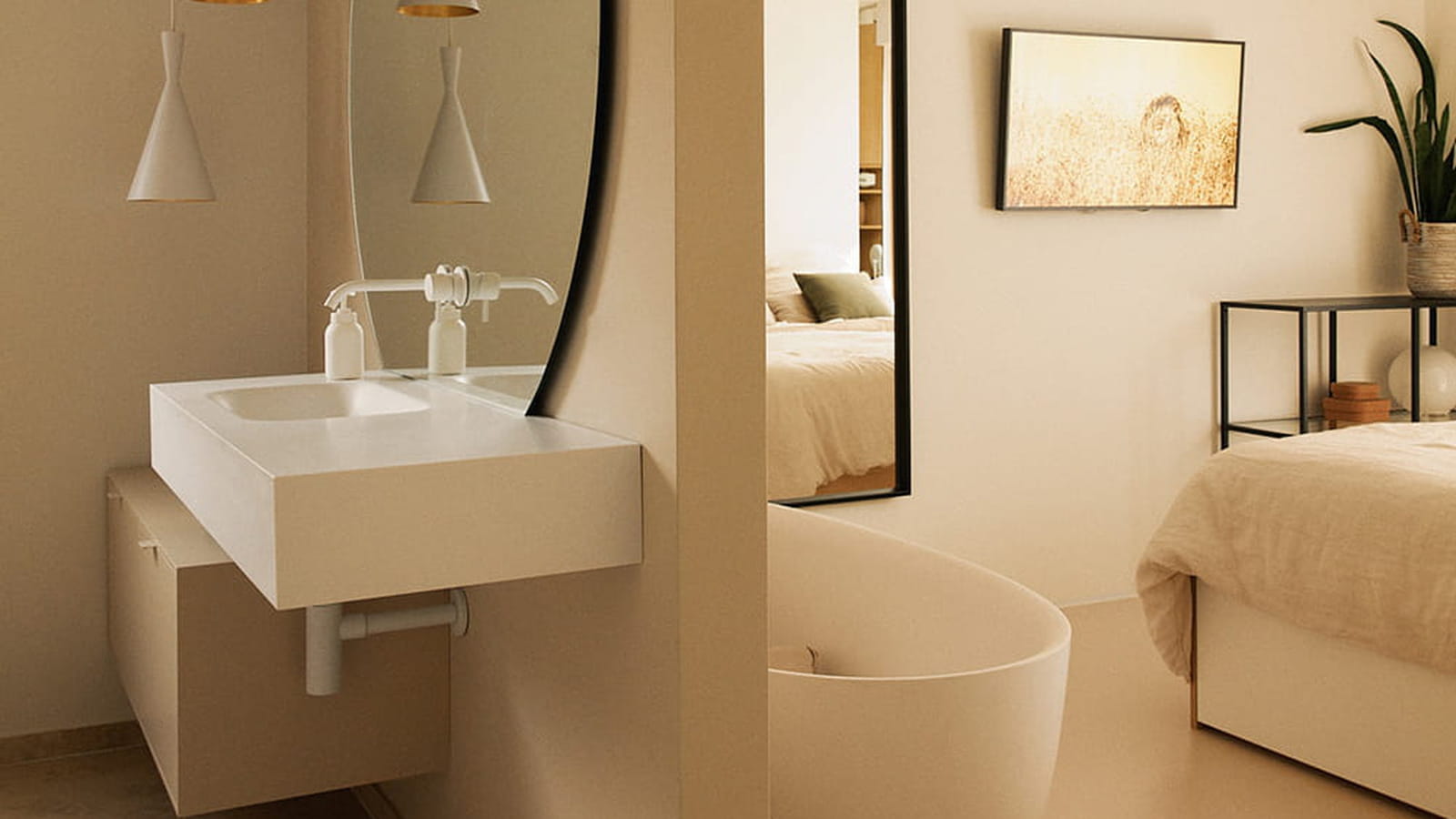 Salle de bains après
