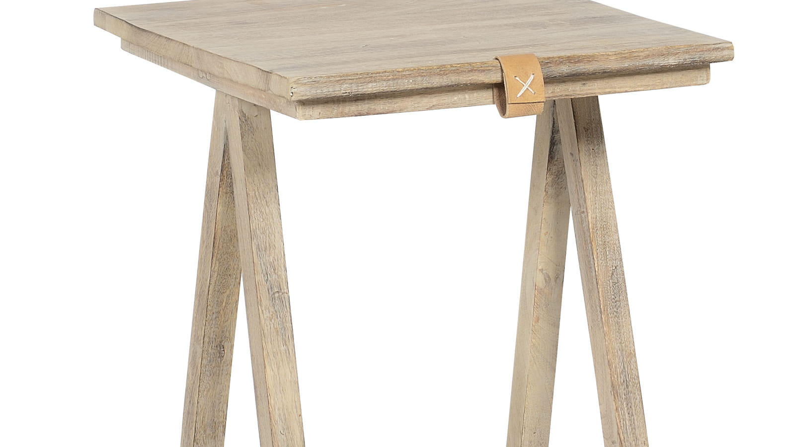 Table d'appoint bois et cuir de Jardin d'Ulysse