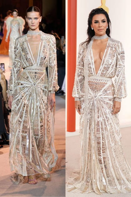 D&eacute;fil&eacute; Zuhair Murad haute couture printemps-&eacute;t&eacute; 2023&nbsp;vs Eva Longoria en 2023