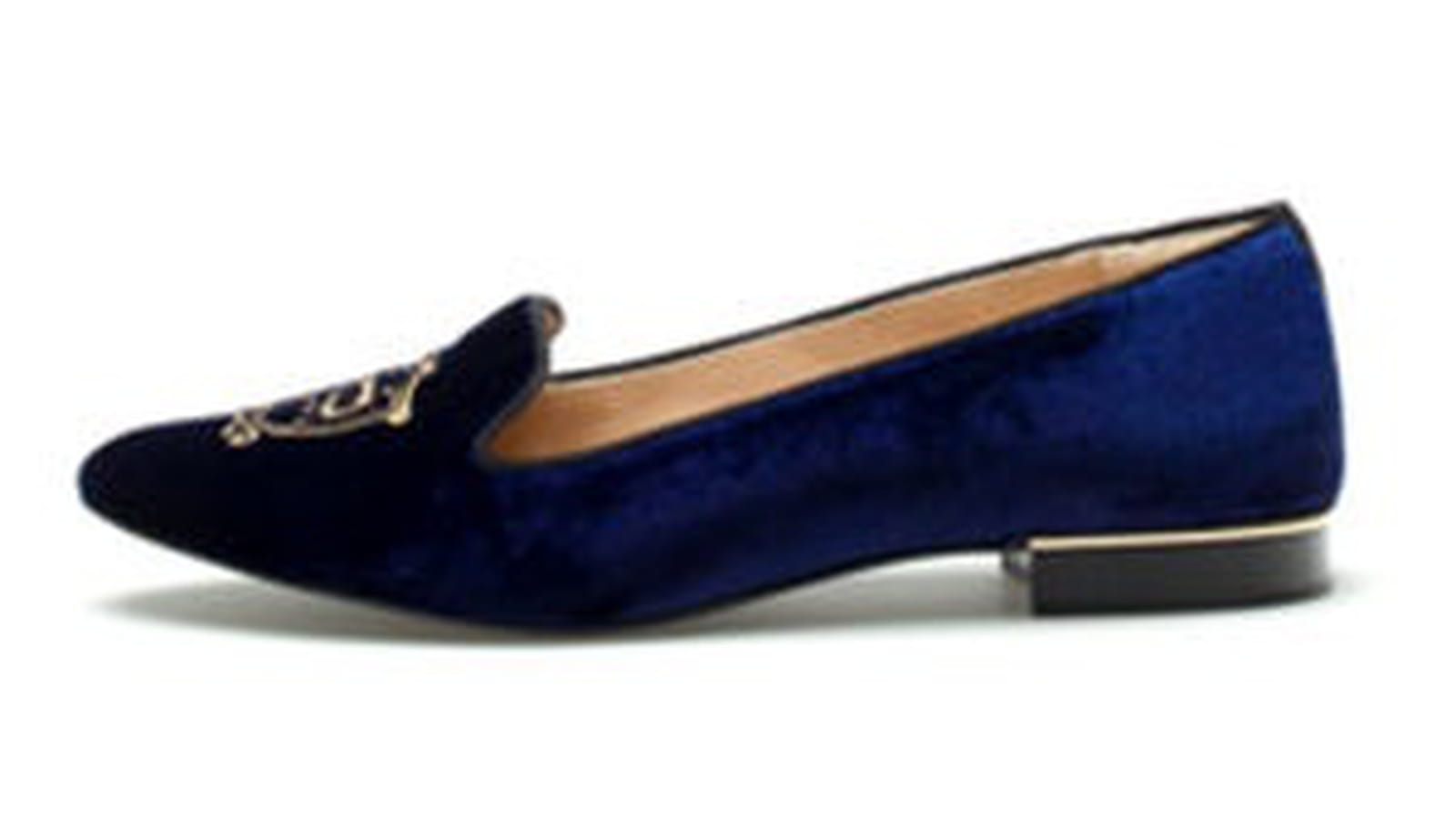 Slippers velours bleu de Massimo Dutti