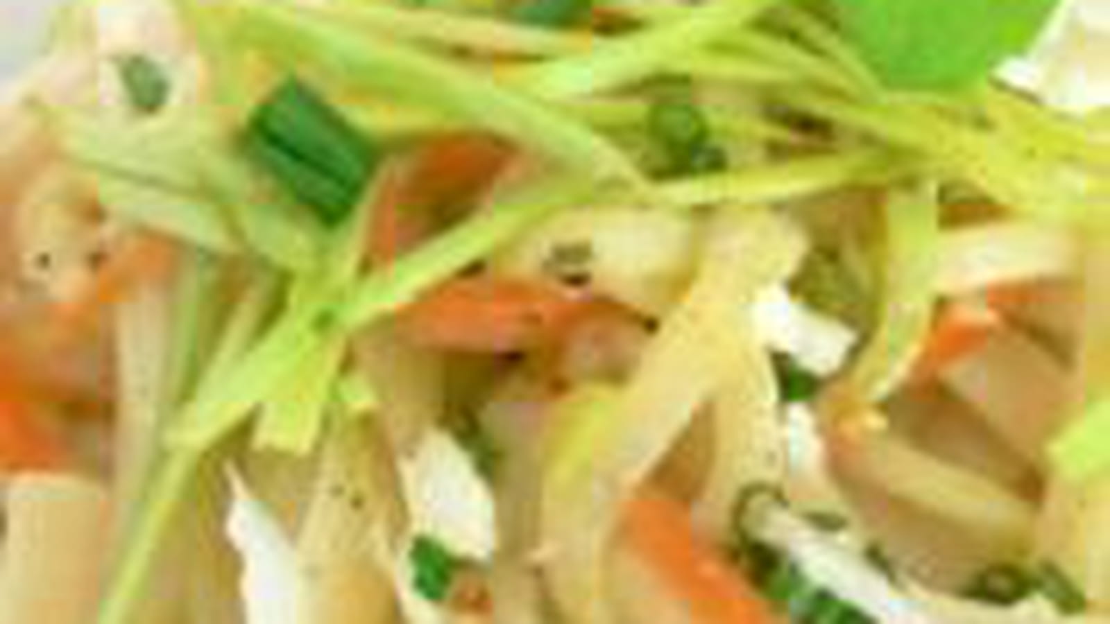 Spaghetti aux petits légumes et lait de coco