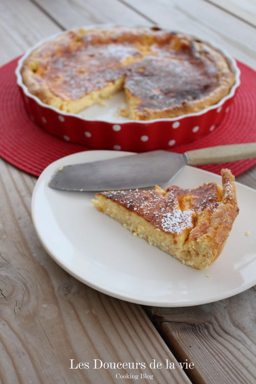 Tarte aux petits suisses et abricots