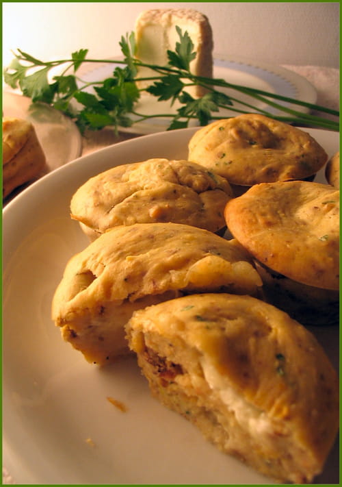 Muffins au navet et noix, coeur de chabichou