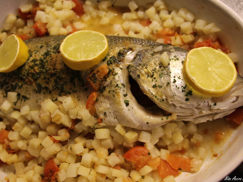 Recette de Bar de ligne au céleri cuit au four