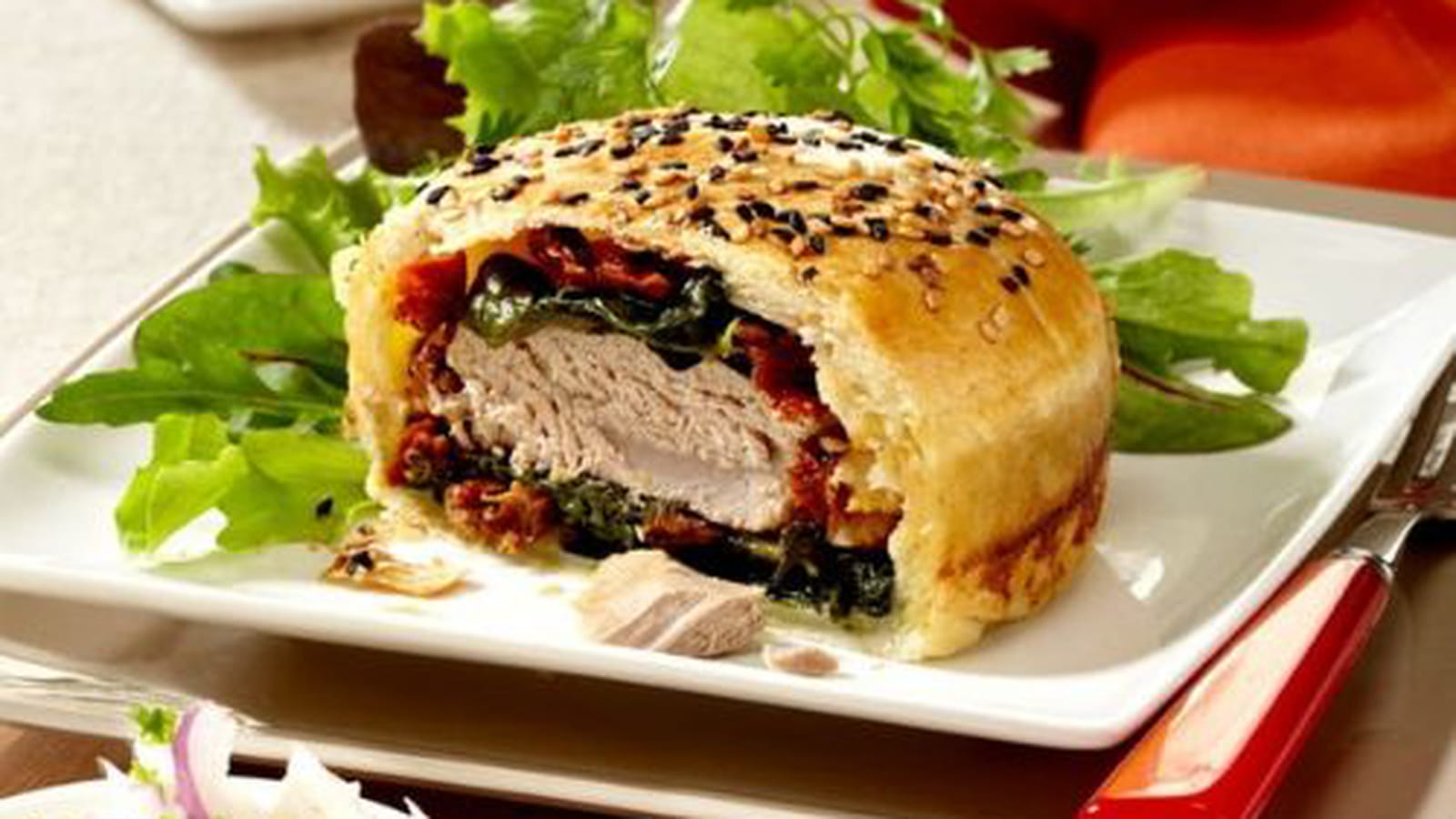 Burger de thon à la mozzarella et épinards