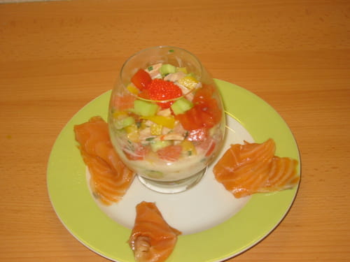 Verrines de saumon au lait de coco
