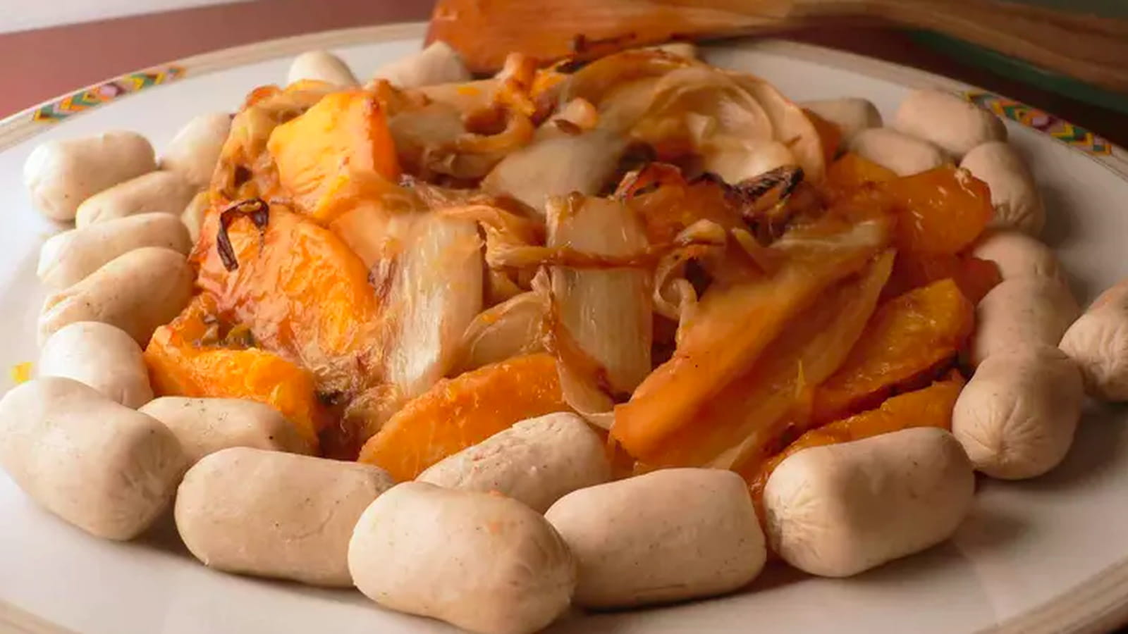 Endives braisées à l'orange et leurs petits boudins blancs
