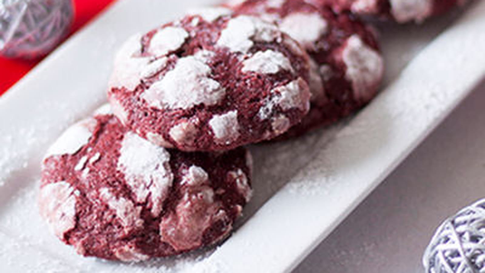 Red velvet crinkle cookies