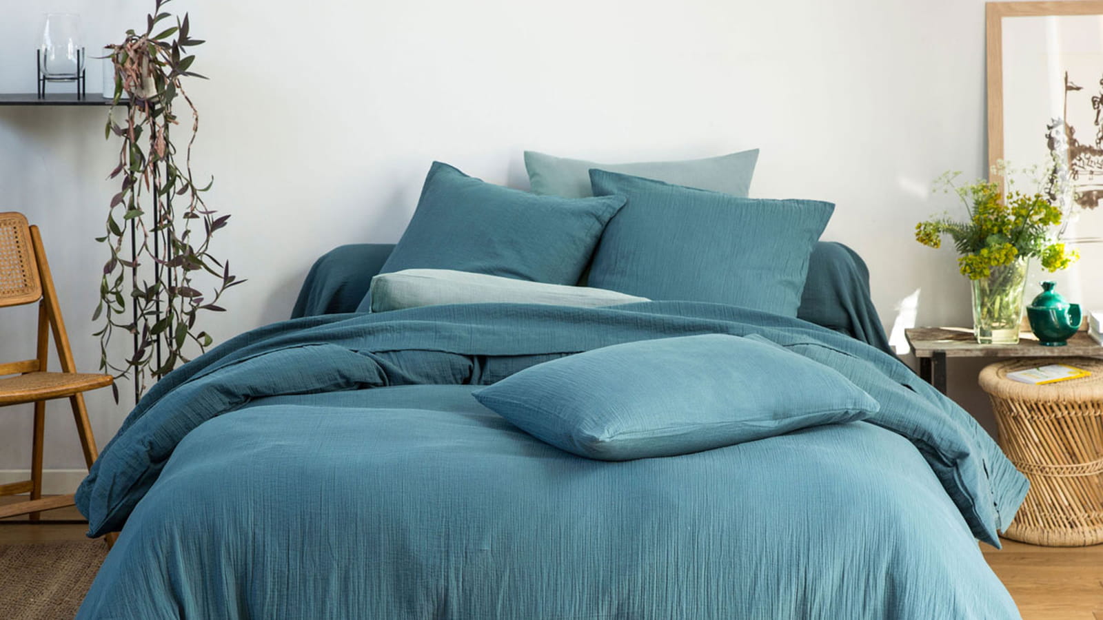 Du linge de lit en gaze de coton