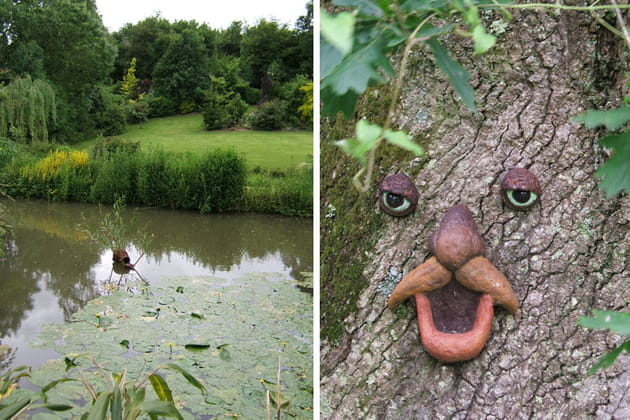 &Eacute;tang et sculpture sur tronc