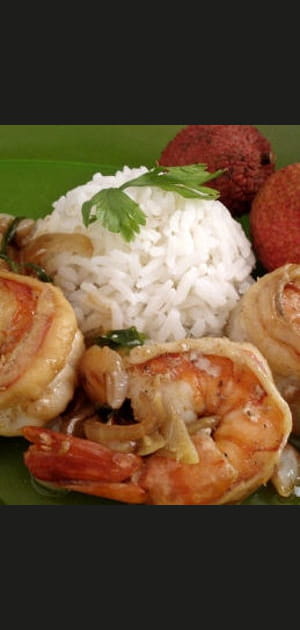 Gambas aux litchis