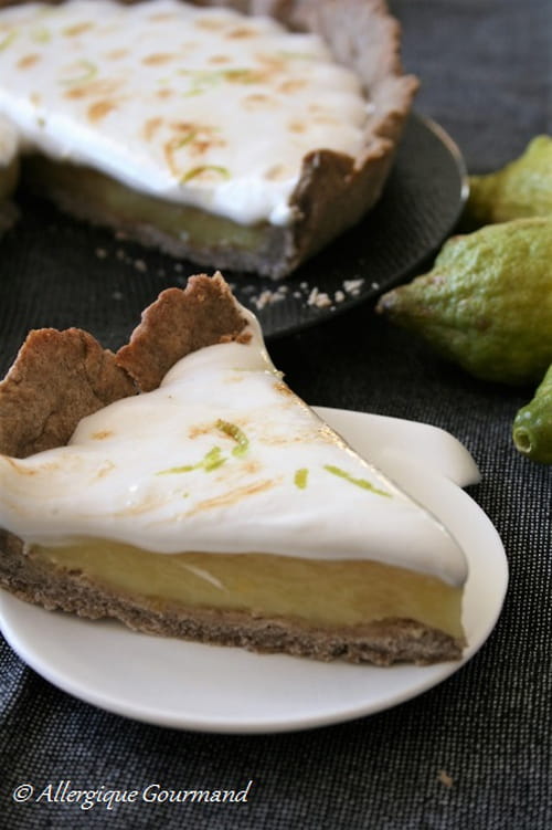 Tarte au citron meringuée, sans gluten, sans lait, sans oeufs