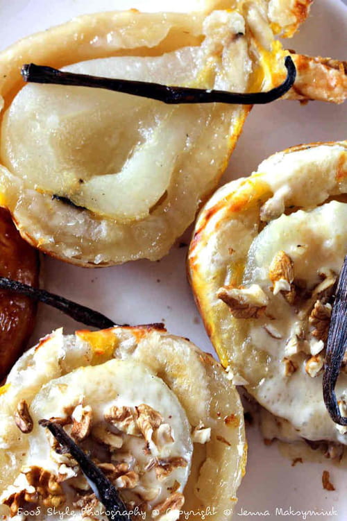 Feuilletés de poires, crème mascarpone, noix