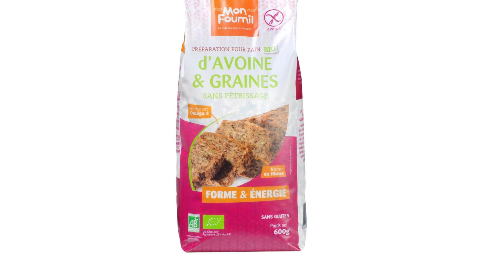 La préparation pour pain d’avoine & graines bio sans gluten Mon Fournil