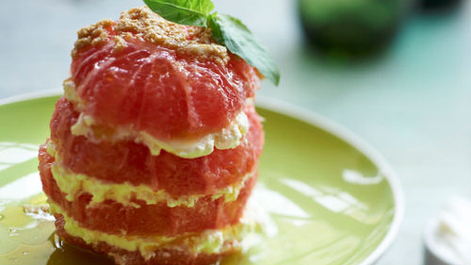 Millefeuille salé au pamplemousse