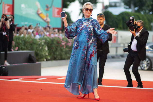 Meryl Streep se pr&ecirc;te au jeu des photographes