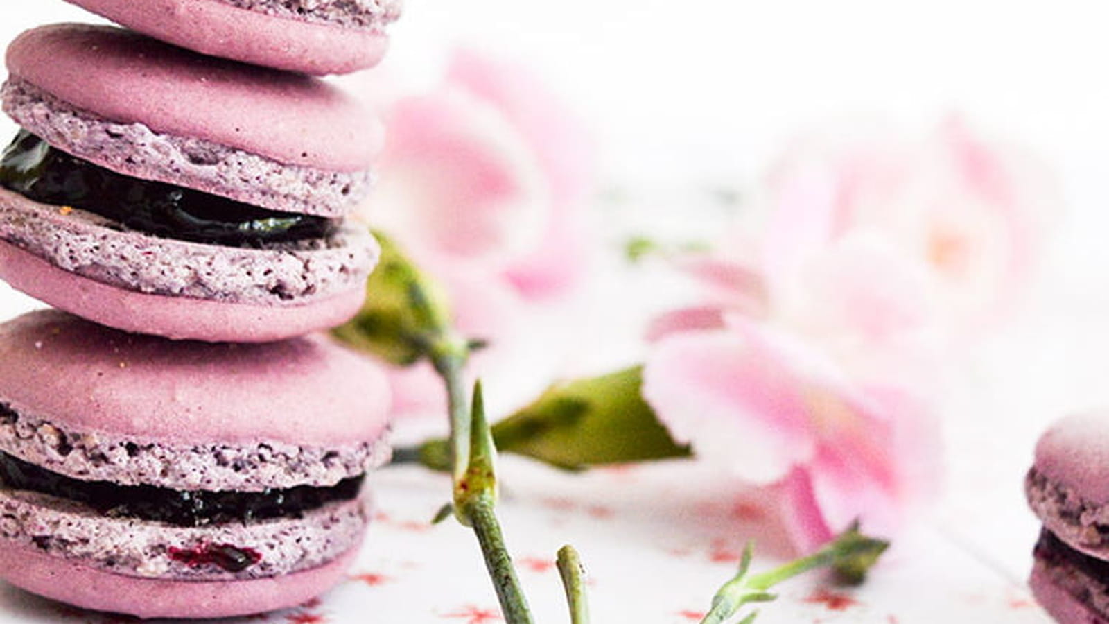 Macarons myrtilles et violette