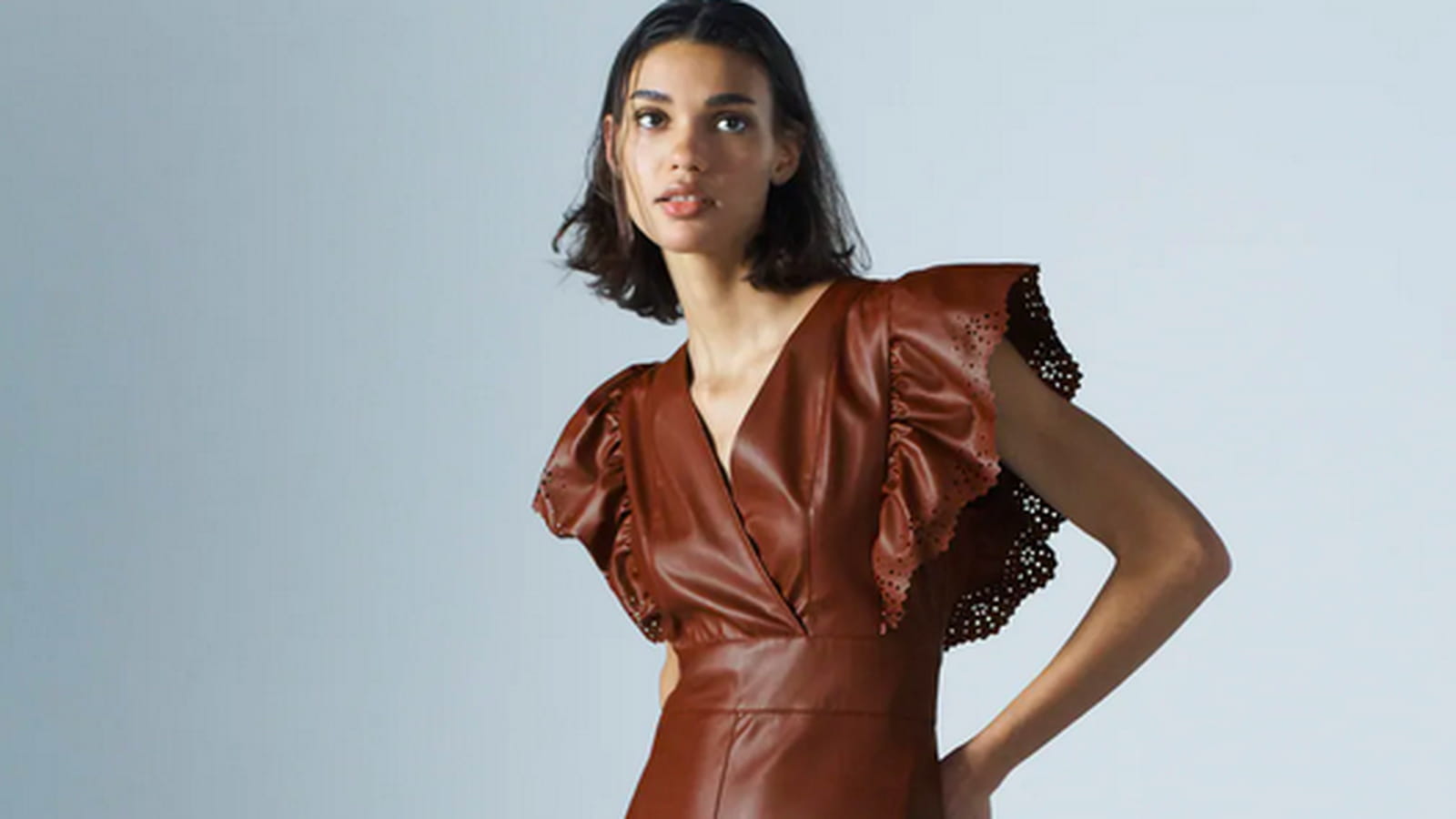 Robe cuir synthétique Zara