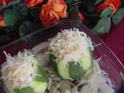 Courgettes farcies au poulet