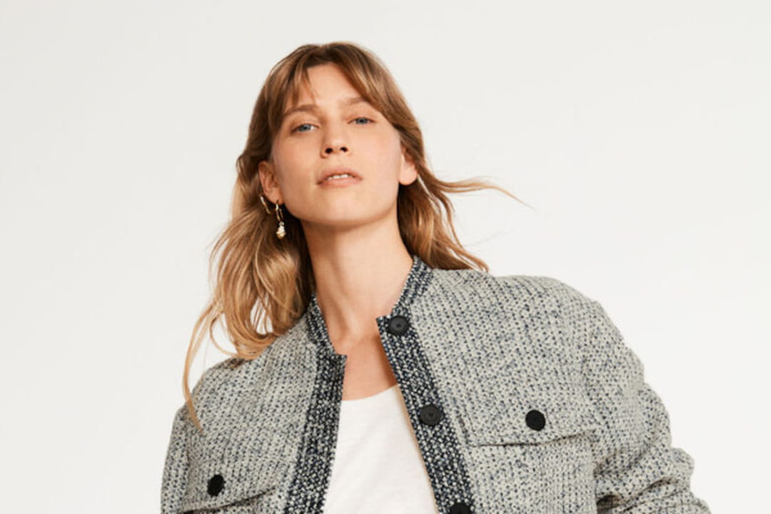 Blouson bomber en tweed