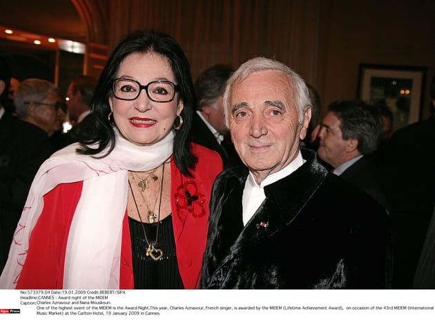 Avec Nana Mouskouri en 2009, &agrave; Cannes