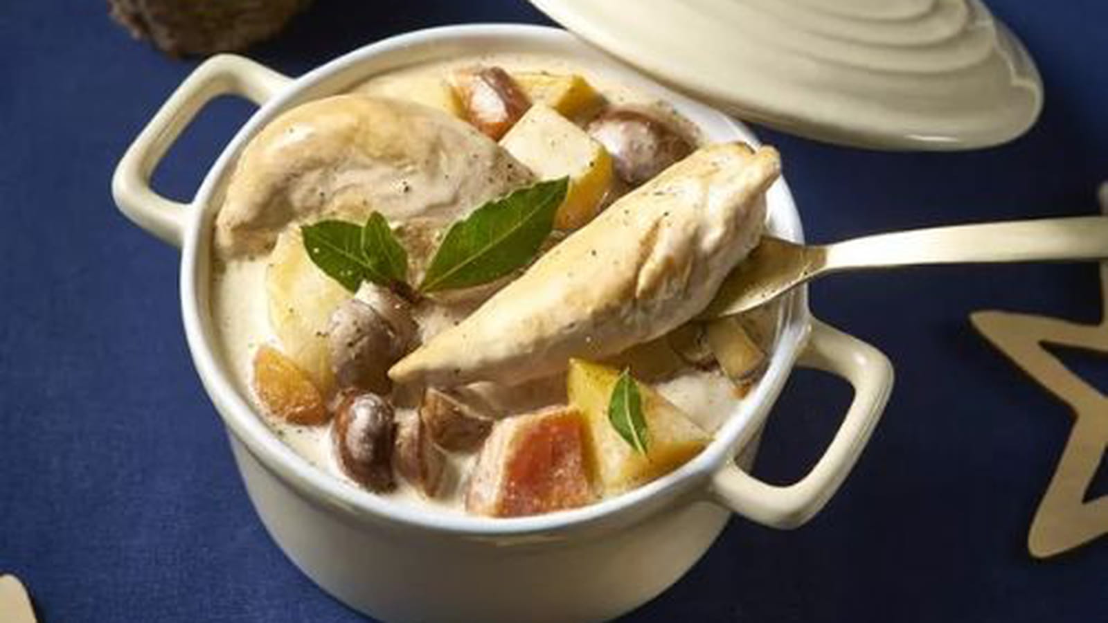 Aiguillettes de poulet bio Nature de France®, façon blanquette aux légumes anciens
