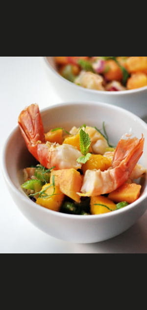 Salade de gambas aux saveurs exotiques