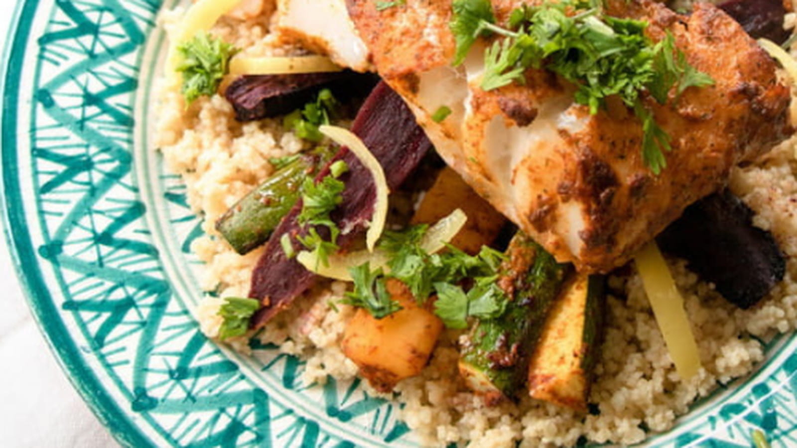 Tajine de poisson à la chermoula rouge