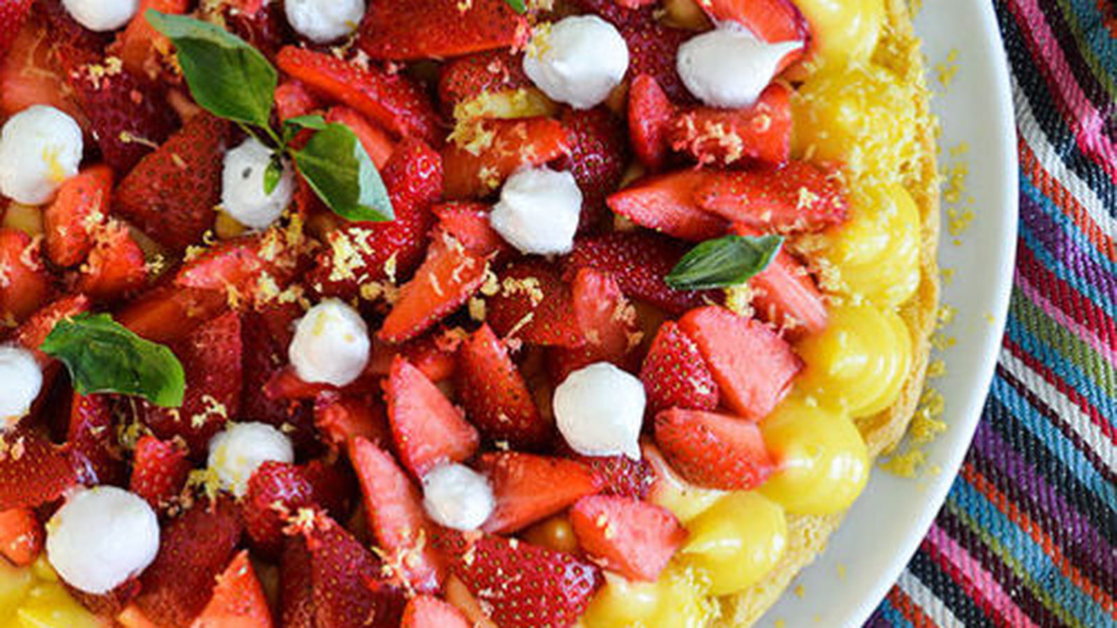 Tarte fraises citron basilic