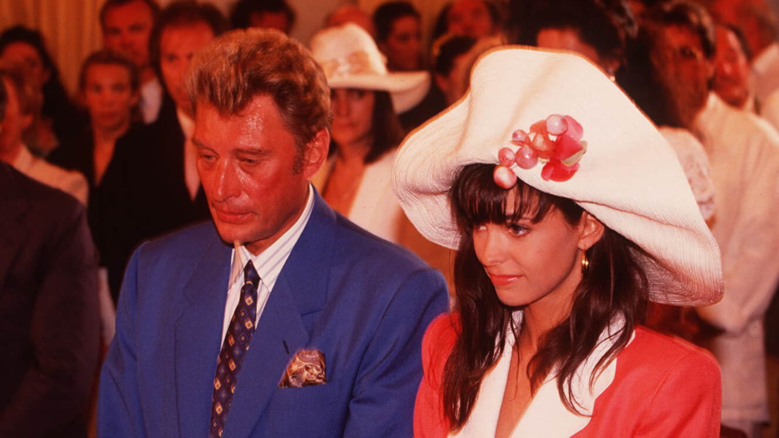 Johnny et Adeline Blondieau lors de leur premier mariage en 1990