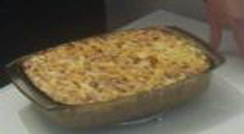 Gratiné de tagliatelles à la carbonara