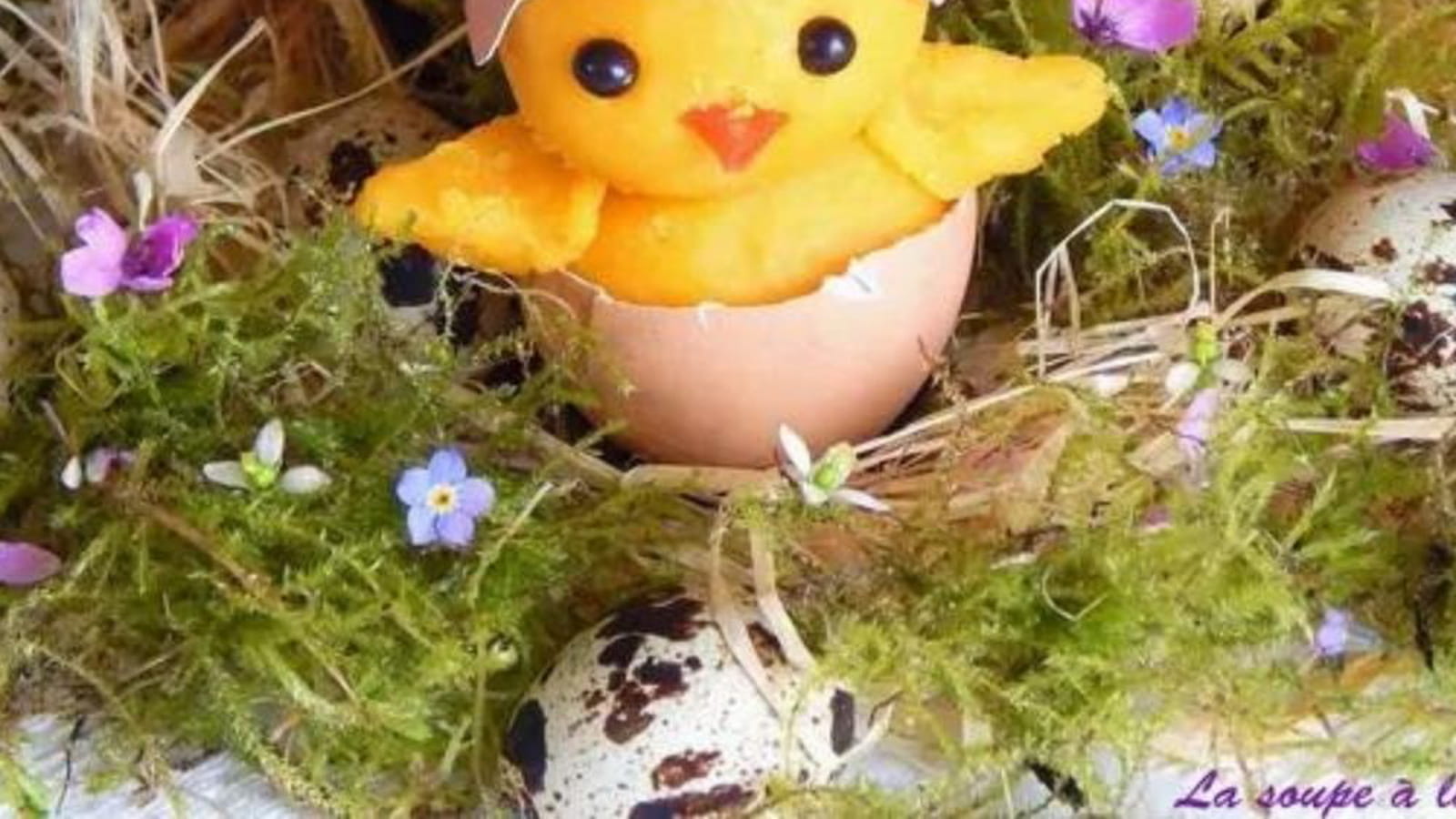 Poussins de Pâques en pâte d'amande