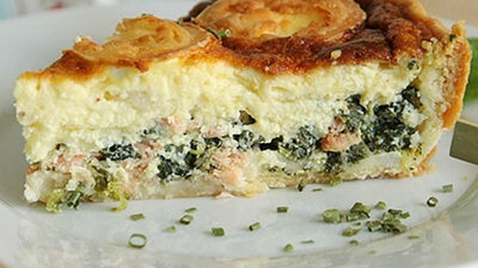 Tarte à l'épinard, saumon et chèvre