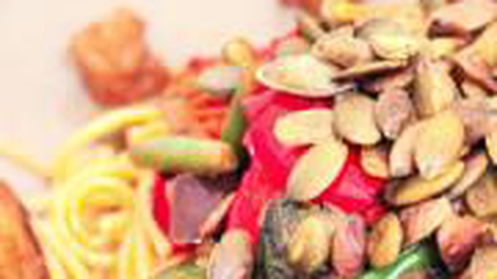 Spaghettis aux légumes et graines de courges