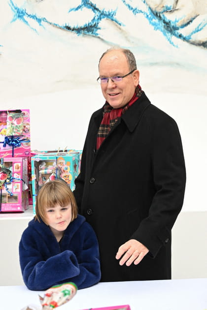 Albert de Monaco et sa fille Gabriella (boudeuse), Noël au palais