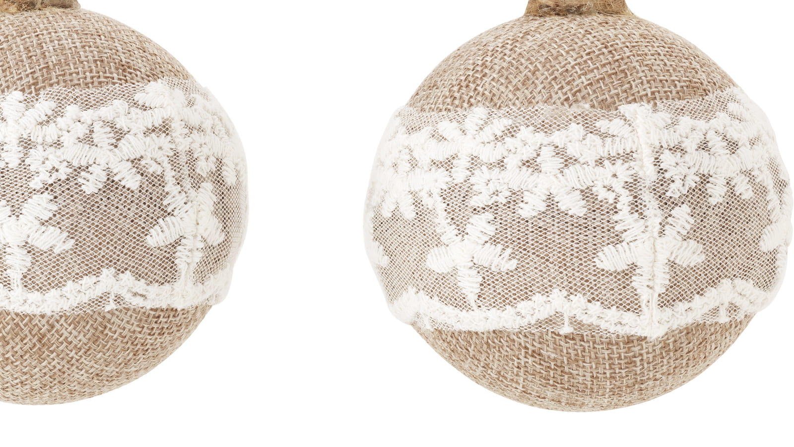 Boule de Noël lin et dentelle IKEA