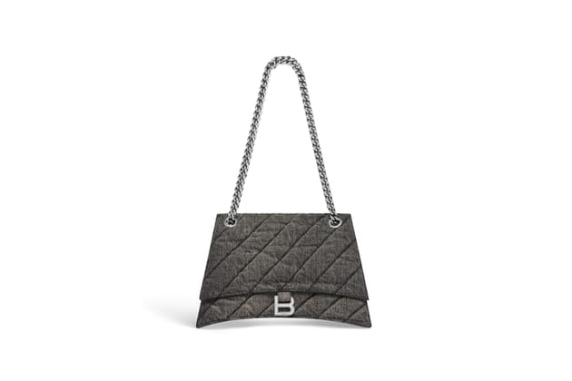 Sac &agrave; main en denim matelass&eacute;