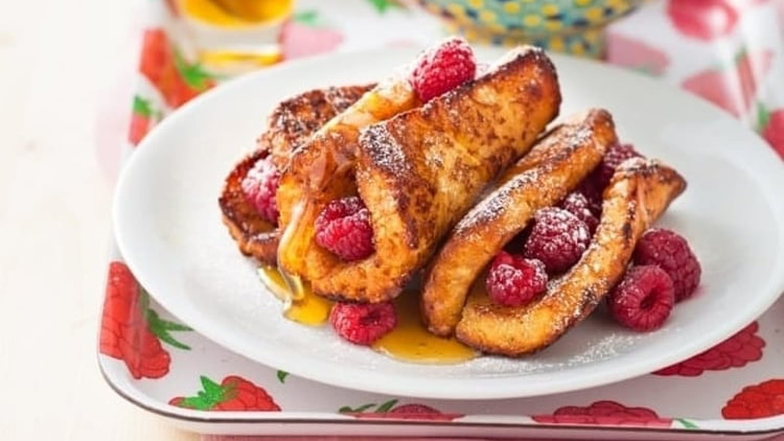Pain perdu miel et framboise