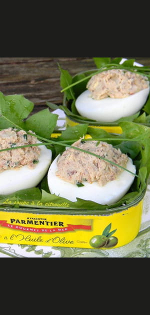 Oeufs durs farcis aux sardines