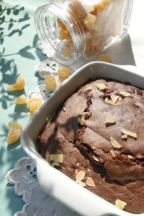 Brownies au chocolat, amandes et gingembre confit
