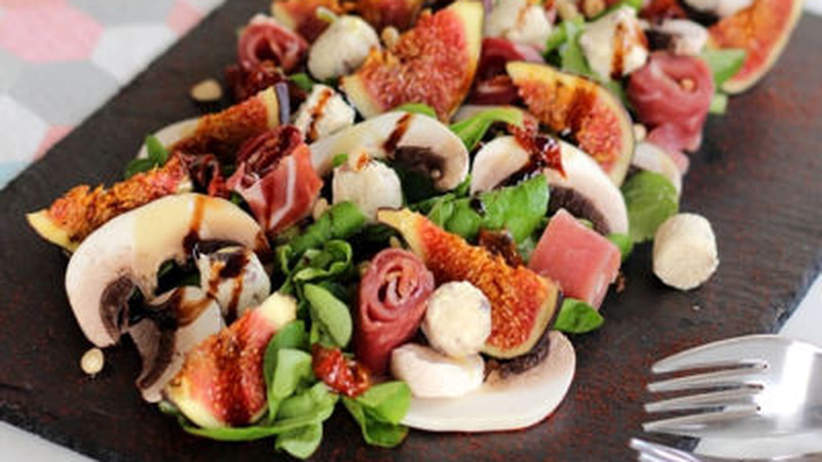 Salade figue et jambon de Bayonne