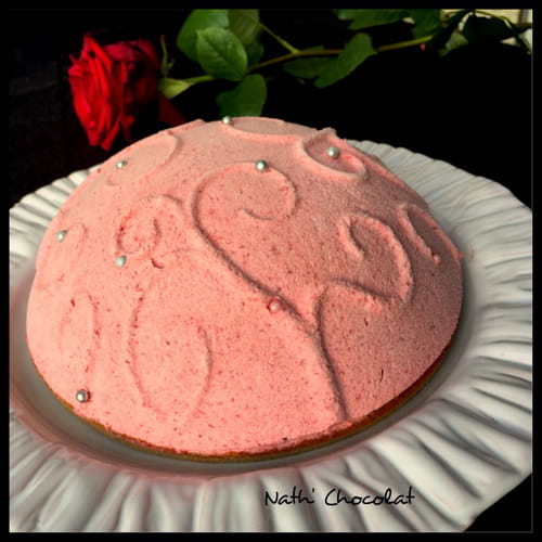 Dôme fraise avec insert framboise