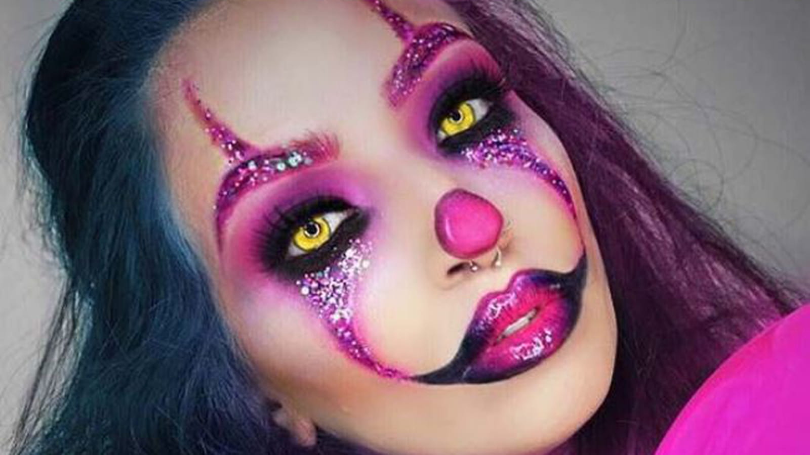 Clown rose pailleté 