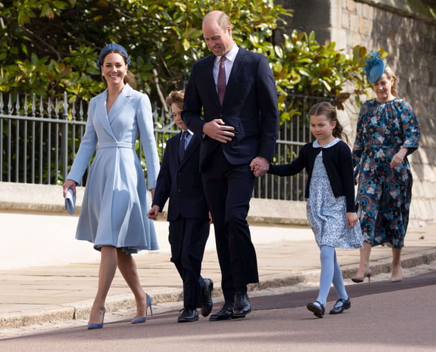 Kate, George, William et Charlotte de Cambridge endimanchés