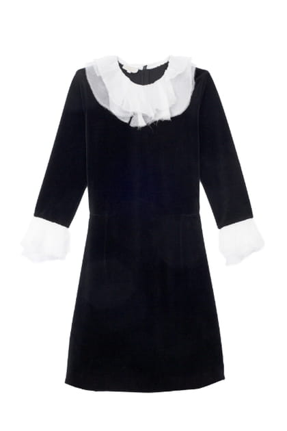 Robe trap&egrave;ze &agrave; col en tulles