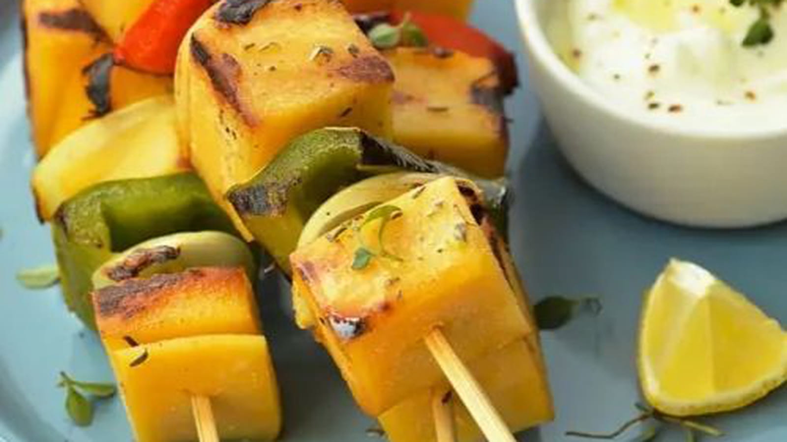 Brochettes de polenta aux poivrons
