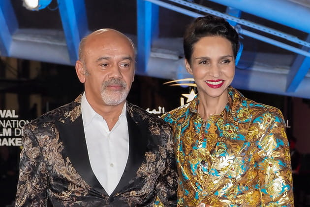 Christian Louboutin et Farida Khelfa sur le red carpet