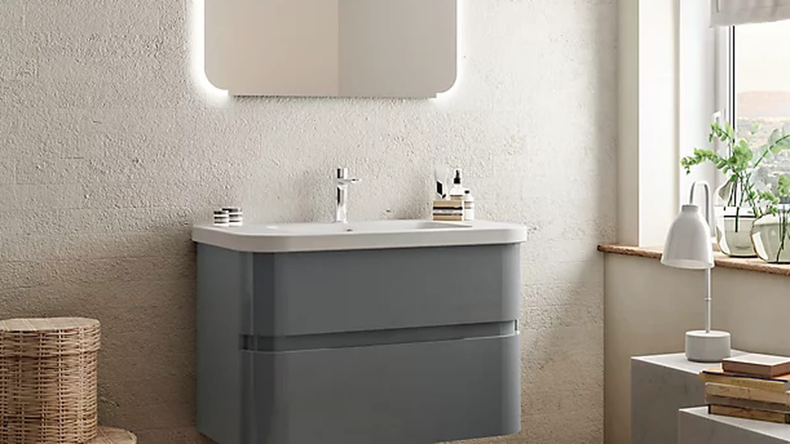 Un meuble vasque courbé