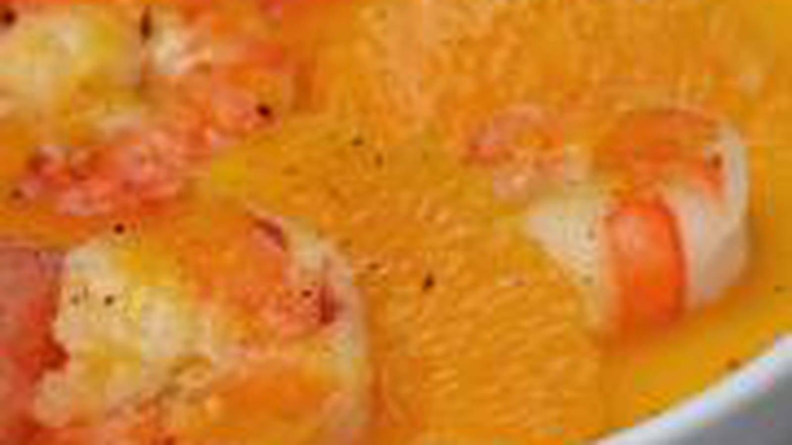 Scampi au beurre d'agrumes, orange et pamplemousse, épicés au poivre long de Java