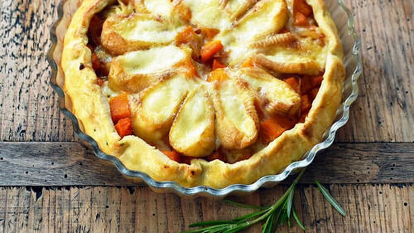 Tarte rustique au potiron et au Goustal